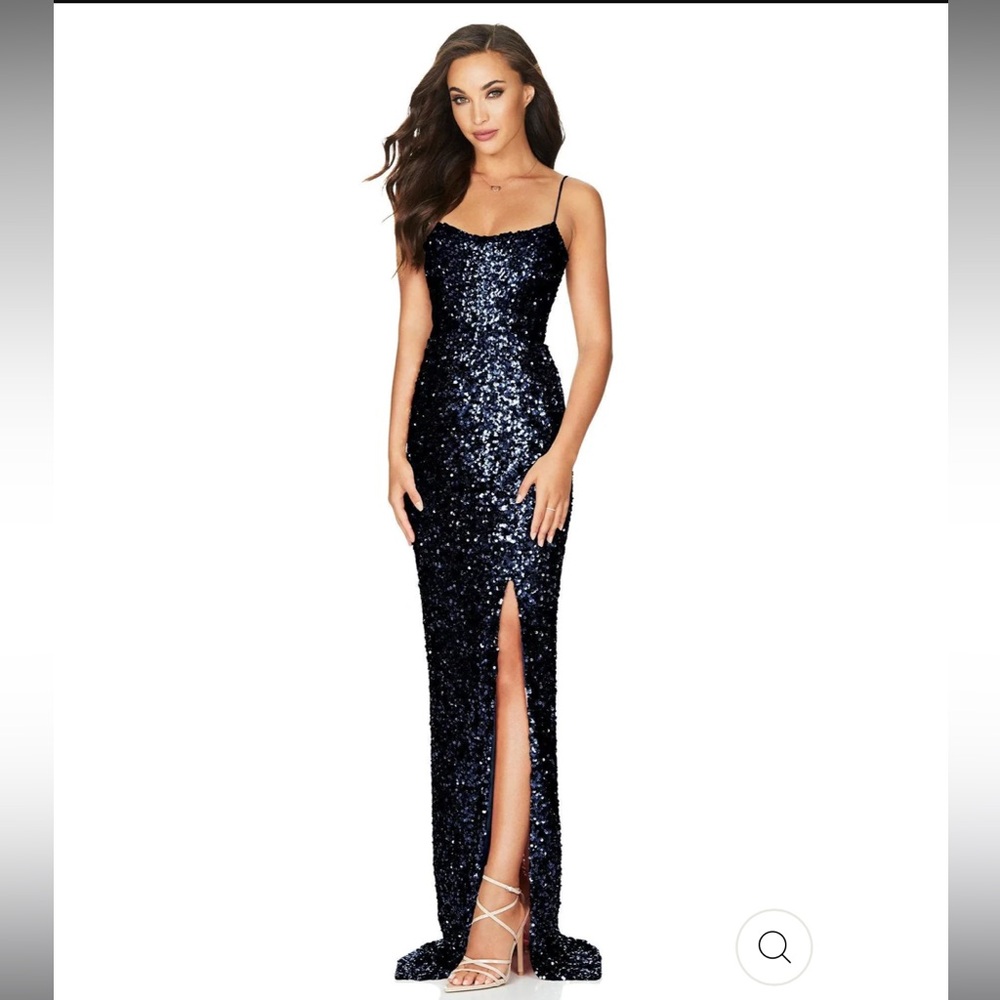 Nookie Confetti Sequin Gown Navy – Size 10 / XL NWT